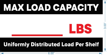 MAX LOAD CAPACITY SHELF LABELS