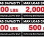 MAX LOAD CAPACITY SHELF LABELS